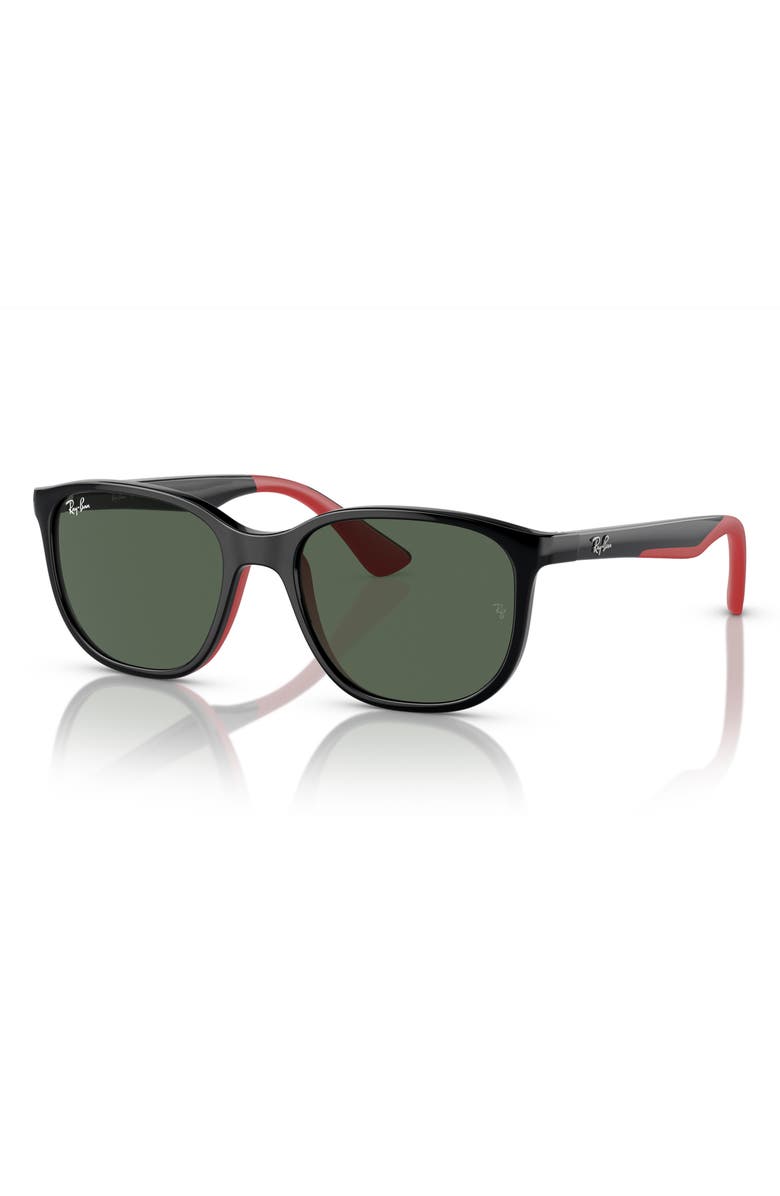 Ray-Ban Kids' Junior 48mm Square Sunglasses, Alternate, color, Black / Rubber Red