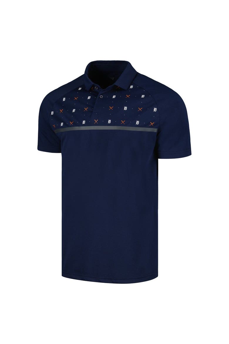 Men's Levelwear Navy Detroit Tigers Sector Batter Up Raglan Polo, Alternate, color, Navy