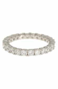 SUZY LEVIAN Sterling Silver CZ Round Cut Eternity Band Ring