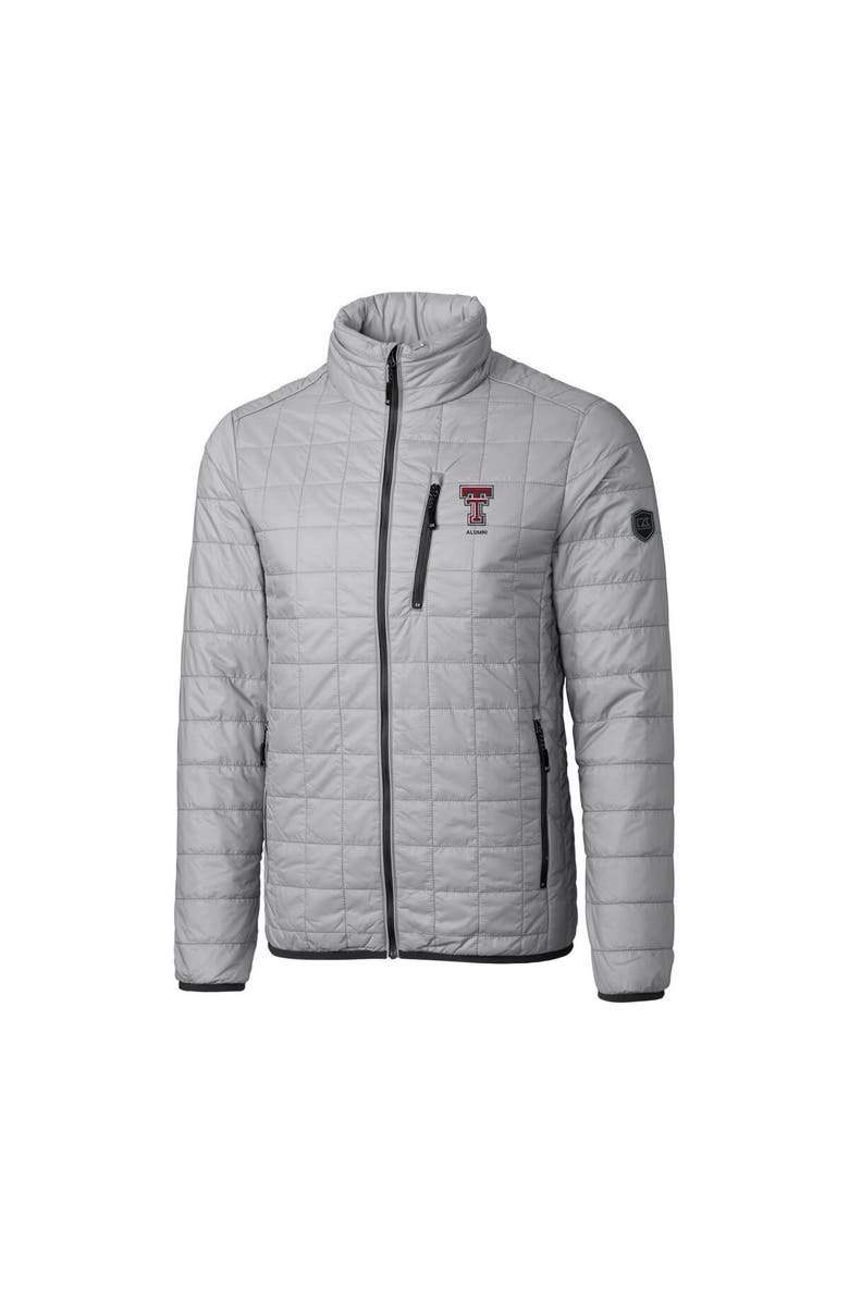 Cutter & Buck Men's Cutter & Buck Gray Texas Tech Red Raiders Alumni Logo Rainier PrimaLoft Eco Insulated Full-Zip Puffer Vest, Alternate, color,