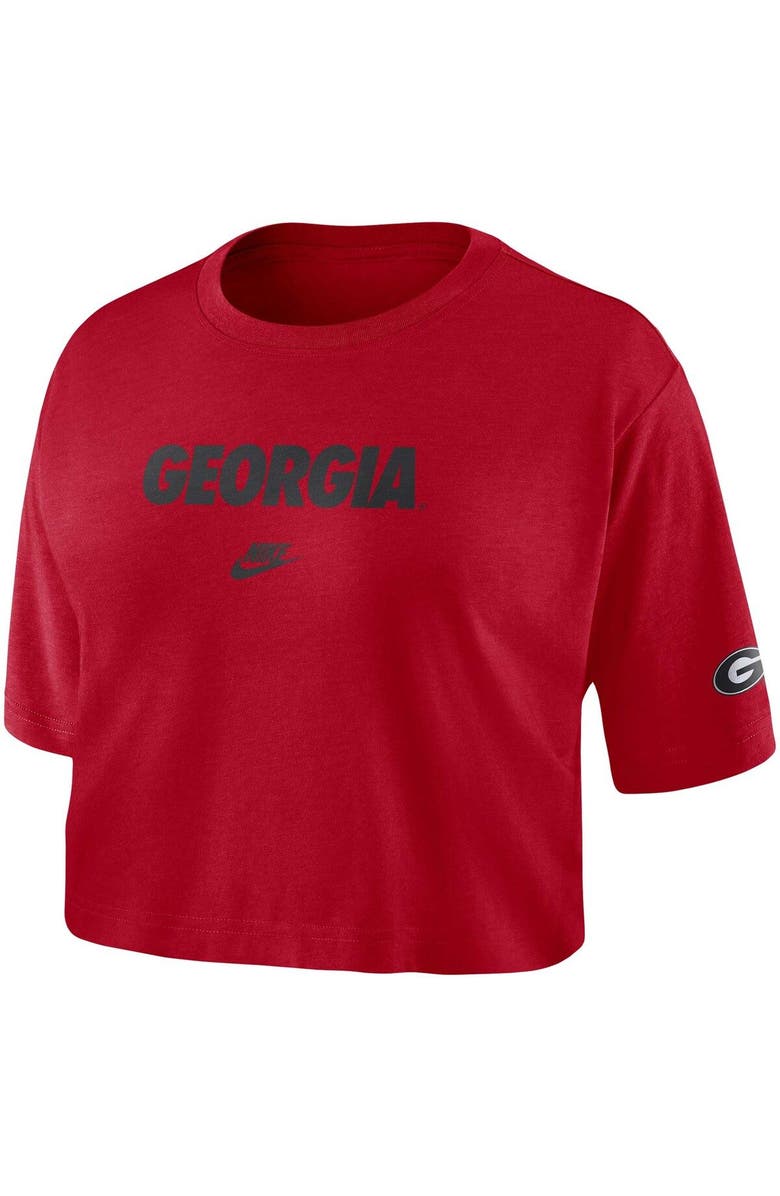 Nike Women's Nike Red Georgia Bulldogs Wordmark Cropped T-Shirt, Alternate, color, Red