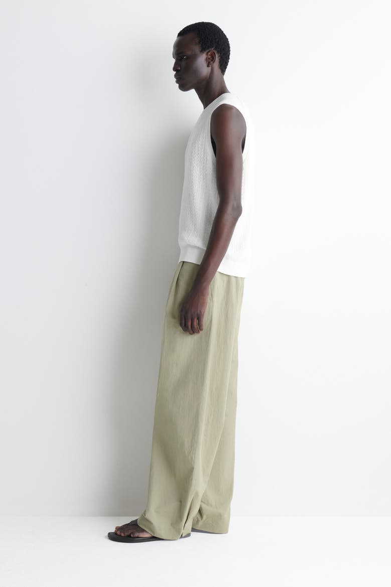 Cable-knit Cotton-linen Tank Top, Alternate, color, WHITE