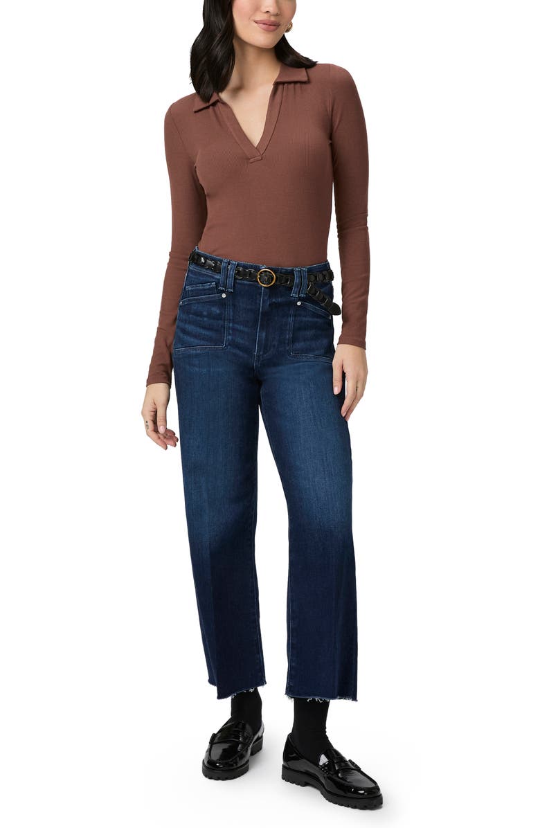 PAIGE Silene Rib Polo Top, Alternate, color, French Press