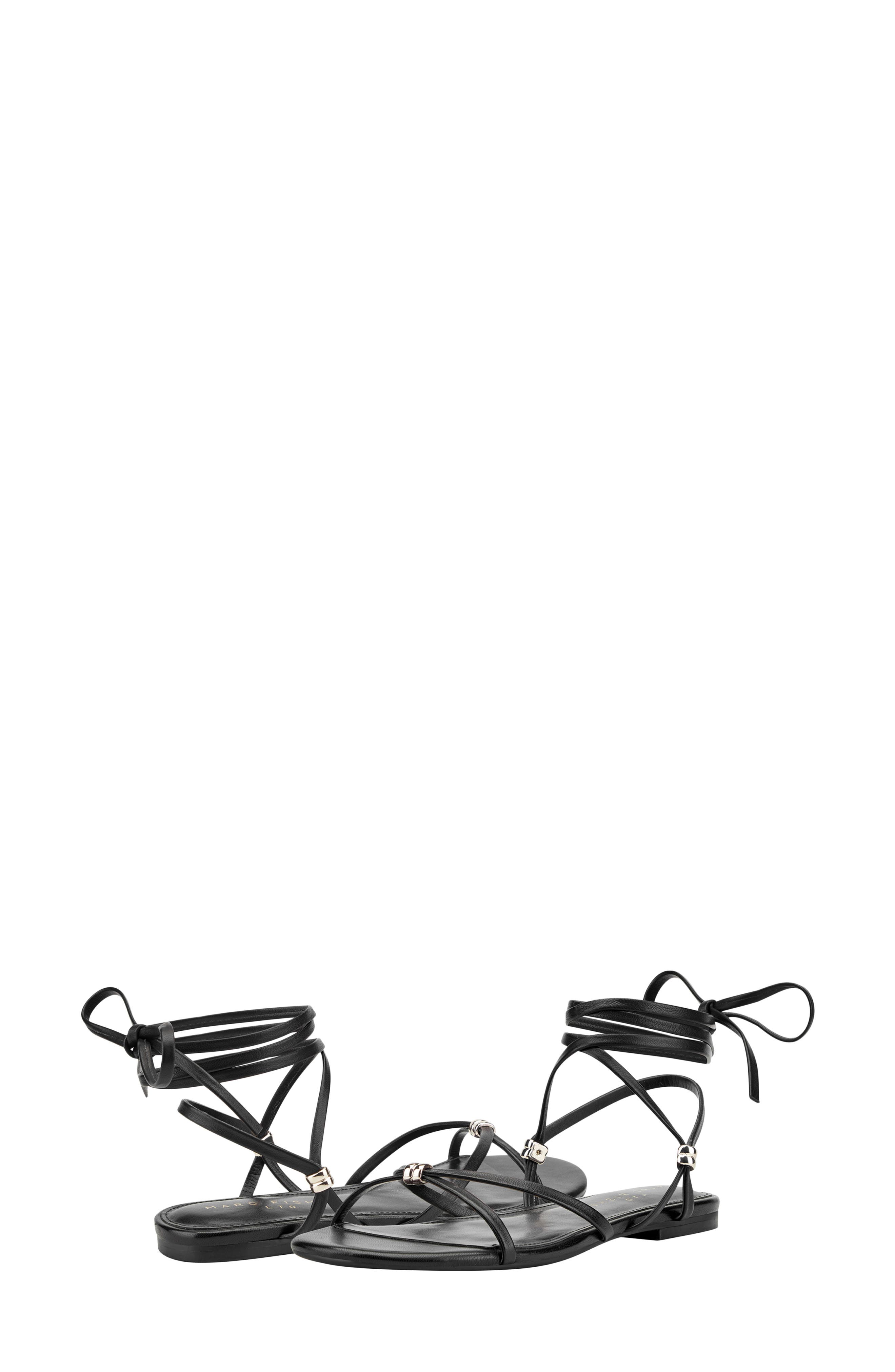 Marc Fisher LTD Este Ankle Wrap Sandal, Alternate, color, Black