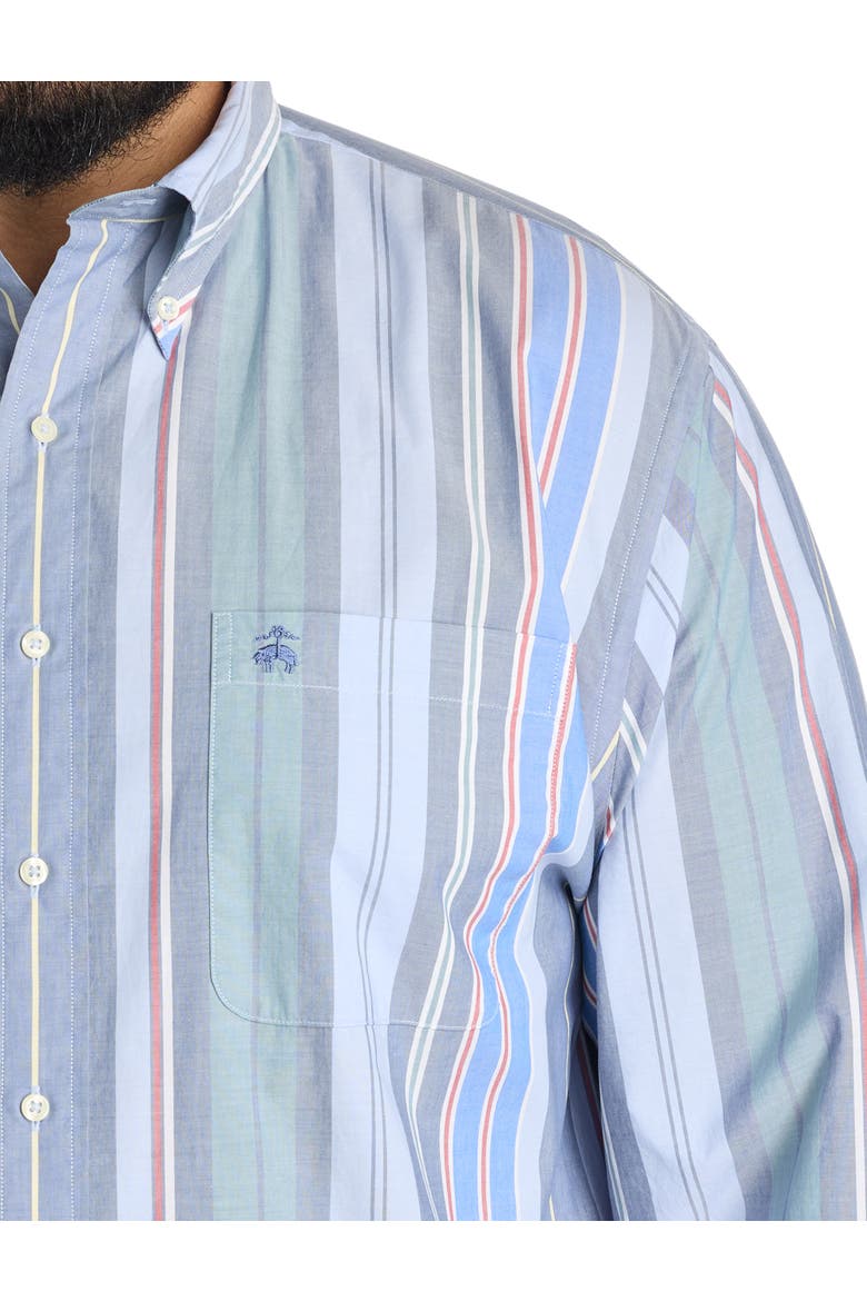 Big & Tall Multi-Striped Friday Sport Shirt, Alternate, color, STRIPE BLUE GREEN