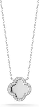 SPHERA MILANO Cubic Zirconia Clover Pendant Necklace