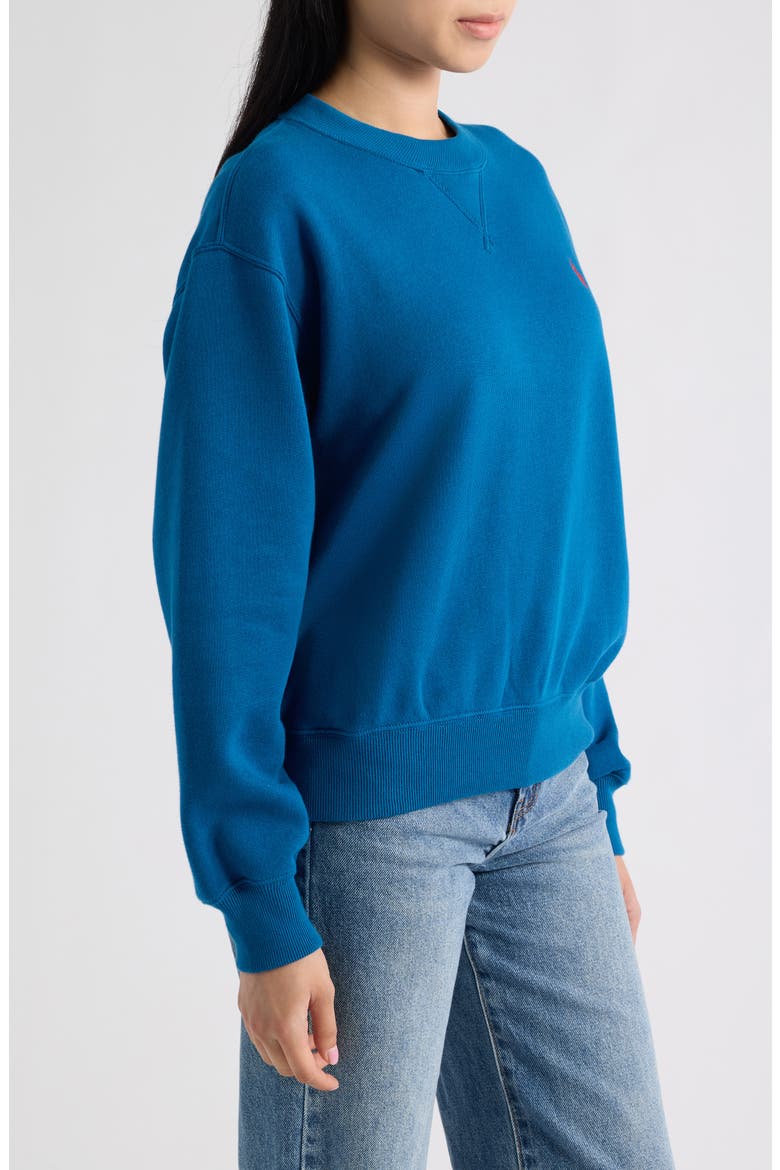 Logo Detail Cotton Blend Fleece Sweatshirt, Alternate, color, GALAXY BLUE