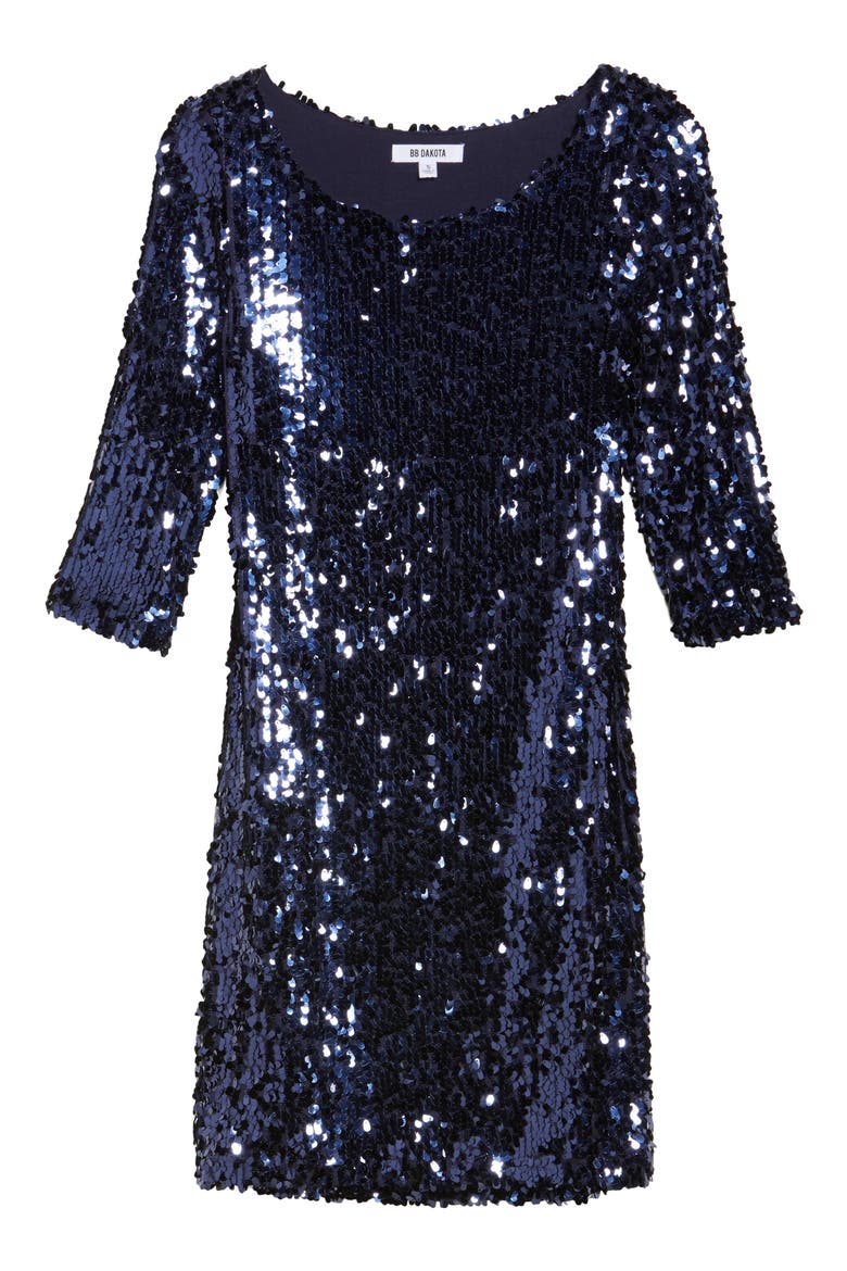 BB Dakota Leila Sequin Sheath Dress, Alternate, color, OILSLICK