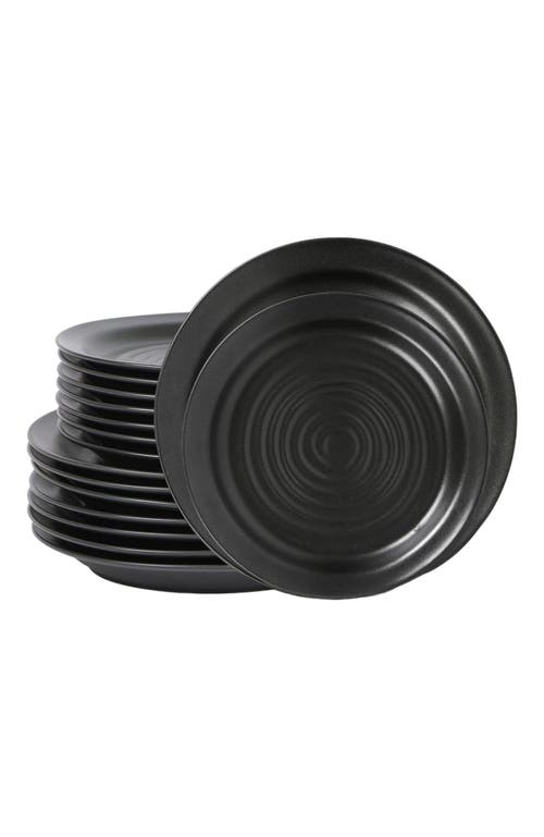 Stone Lain Orbit Stoneware 12-piece Dinnerware Set With Pasta Bowls In Black