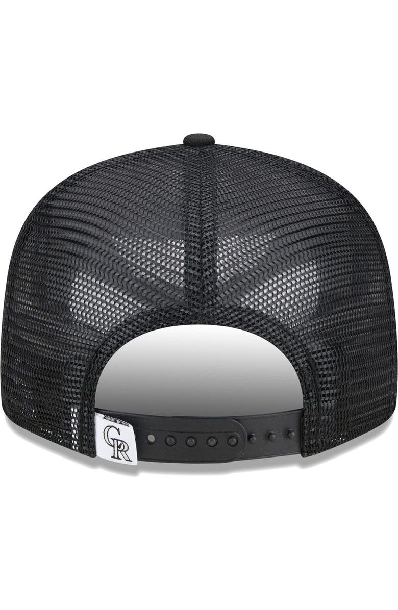 New Era Men's New Era Black Colorado Rockies Team Color Trucker 9FIFTY Snapback Hat, Alternate, color, Black