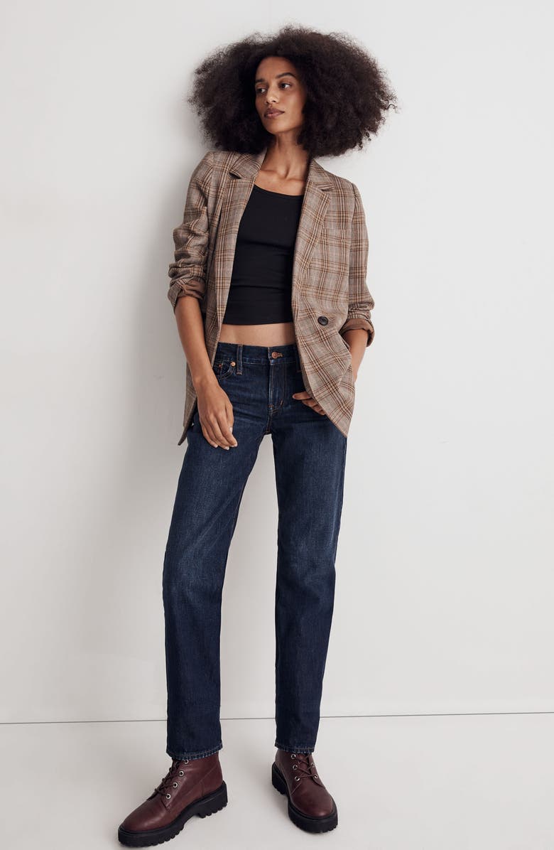Madewell Caldwell Plaid Double Breasted Blazer, Alternate, color, 