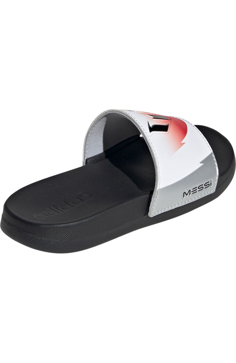 adidas x Lionel Messi Kids' Adilette Comfort Slide Sandal, Alternate, color, White/ Black/ Lucid Red