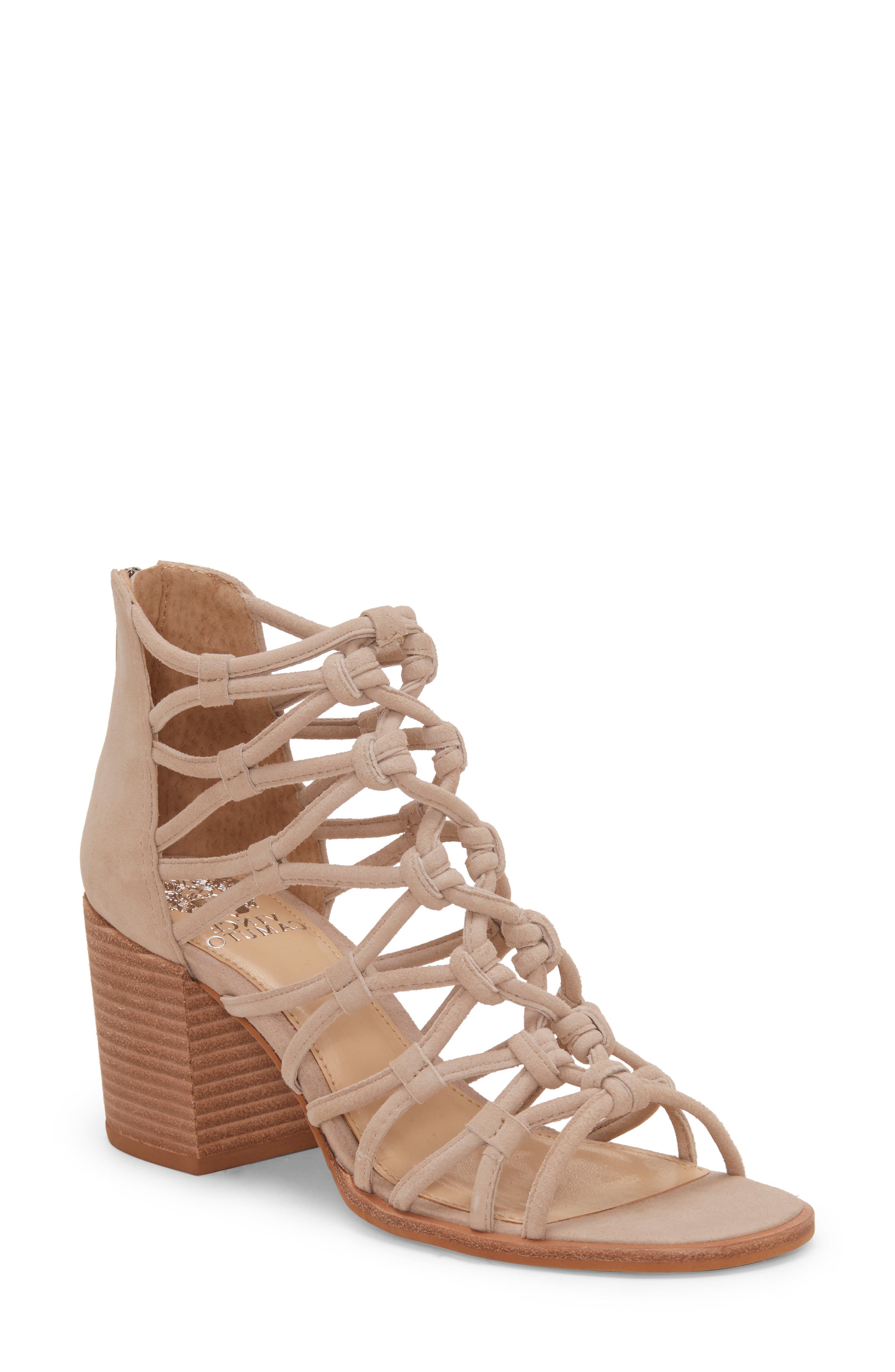 Karika Cage Sandal, Main, color, TIPSY TAUPE SUEDE