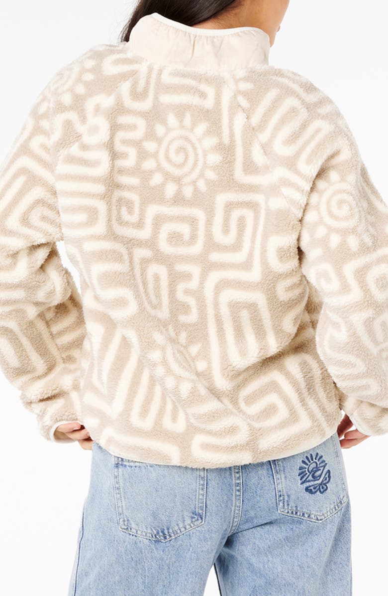 Rip Curl Sunset Luau Quarter Zip Polar Fleece Sweatshirt, Alternate, color, Bone