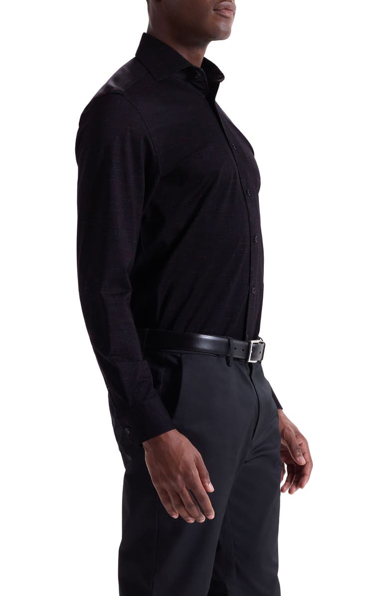 Bugatchi Devon OoohCotton<sup>®</sup> Mélange Button-Up Shirt, Alternate, color, Black