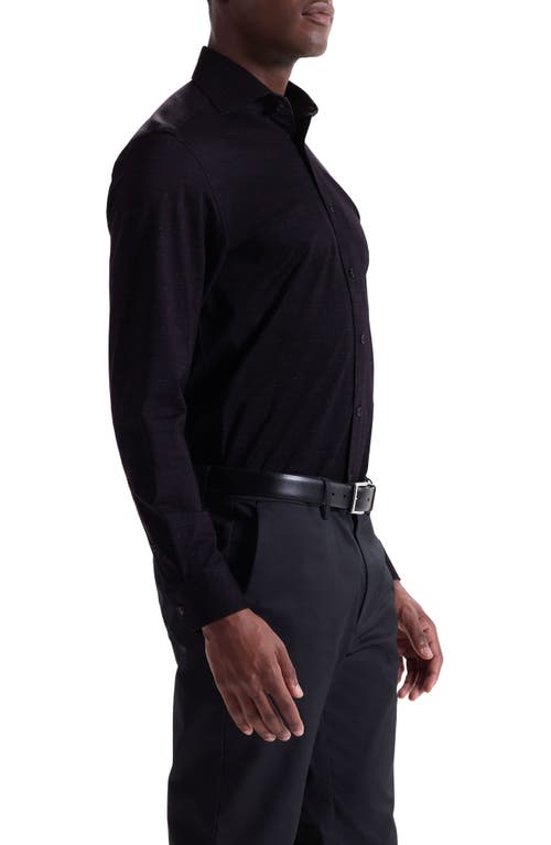 Bugatchi Devon Ooohcotton® Mélange Button-up Shirt In Black