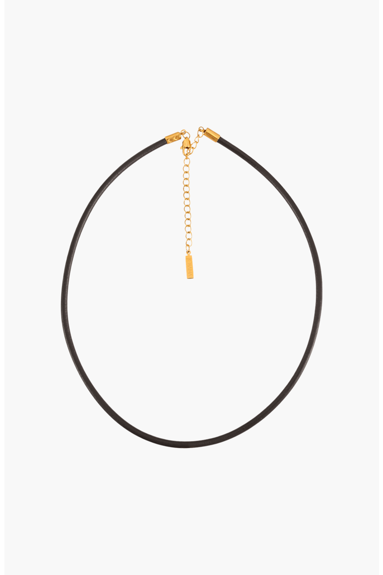 Marlow Leather Cord Necklace, Main, color, Onyx