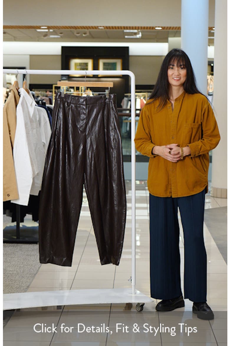 Faux Leather Barrel Leg Trousers video