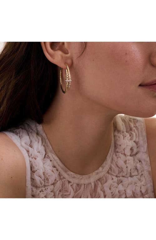John Hardy Spear Diamond Bypass Hoop Earrings In Gold