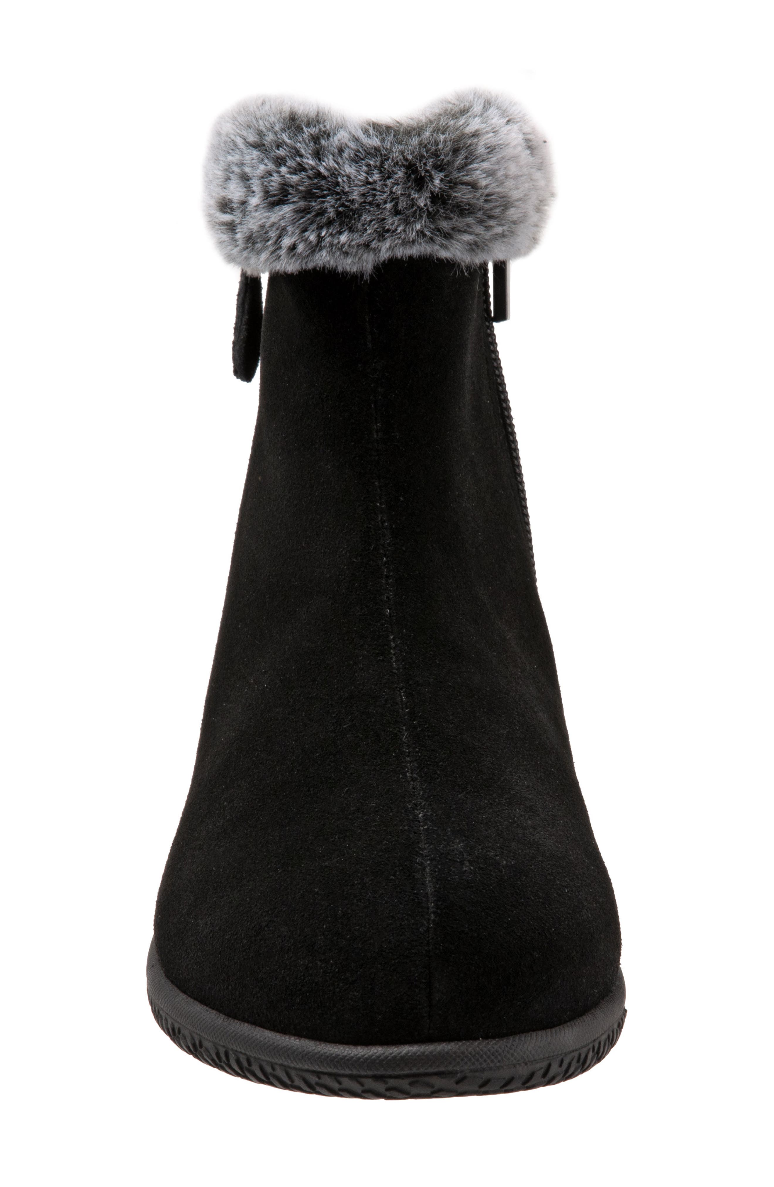 SoftWalk<sup>®</sup> Helena Faux Fur Bootie, Alternate, color, Black Suede