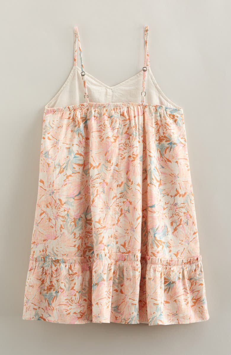 Treasure & Bond Kids' Floral Print Swing Dress, Alternate, color, Tan- Pink Estes Bloom