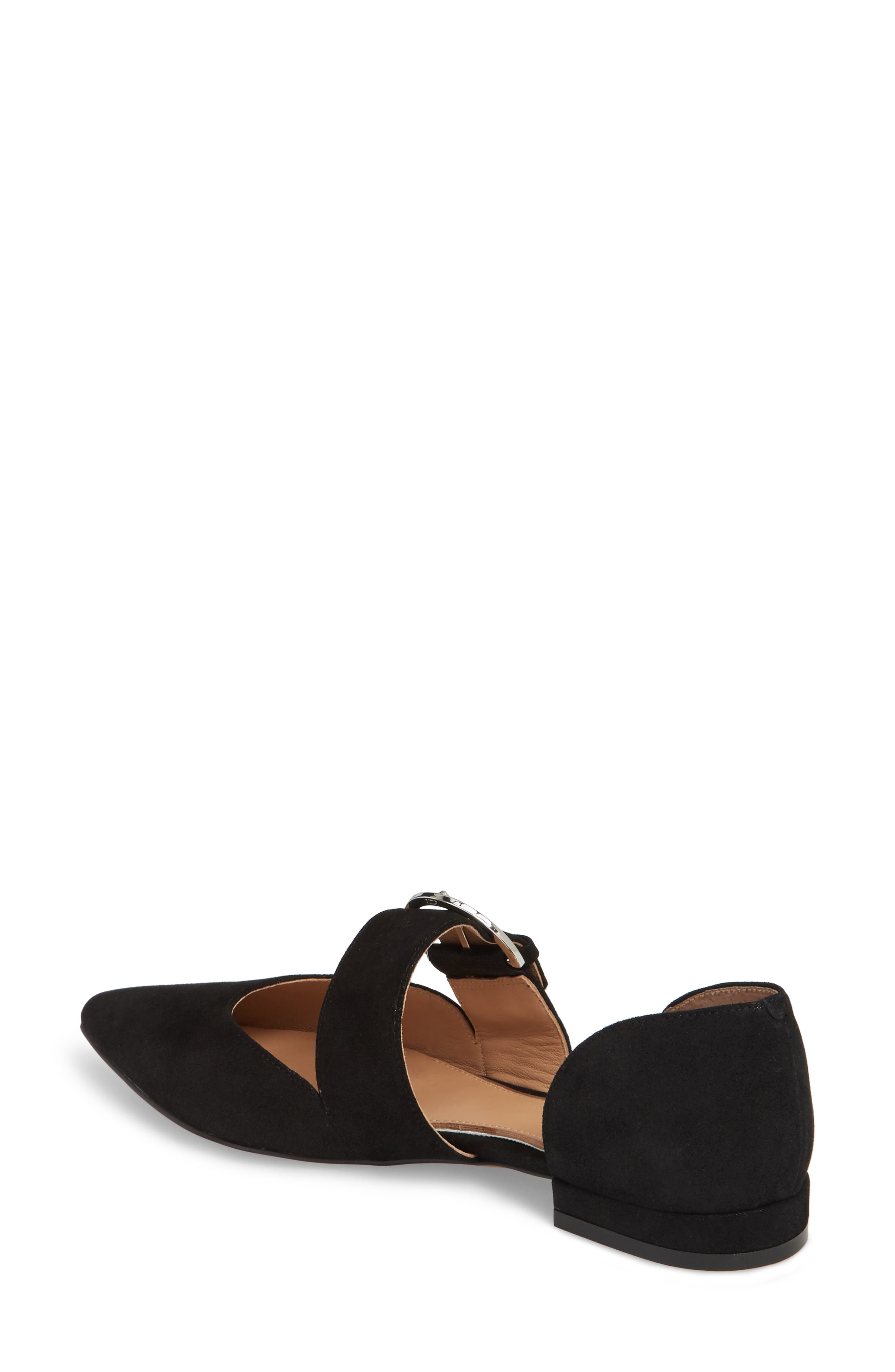 Dean Pointy Toe Flat, Alternate, color, BLACK SUEDE