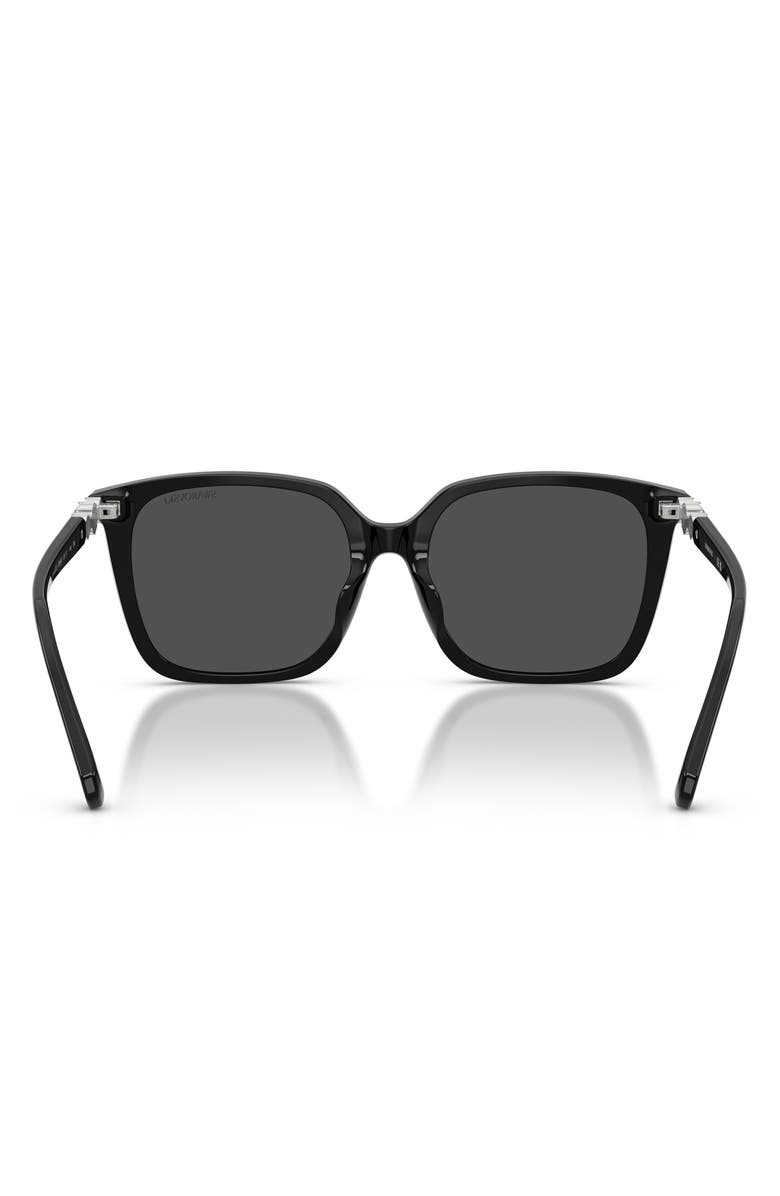Swarovski 55mm Pillow Sunglasses, Alternate, color, Black / Dark Grey