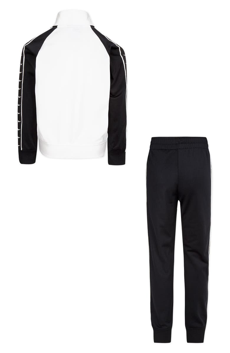 Nike Kids' Swoosh Tricot Track Jacket & Joggers Set, Alternate, color, Black/ White