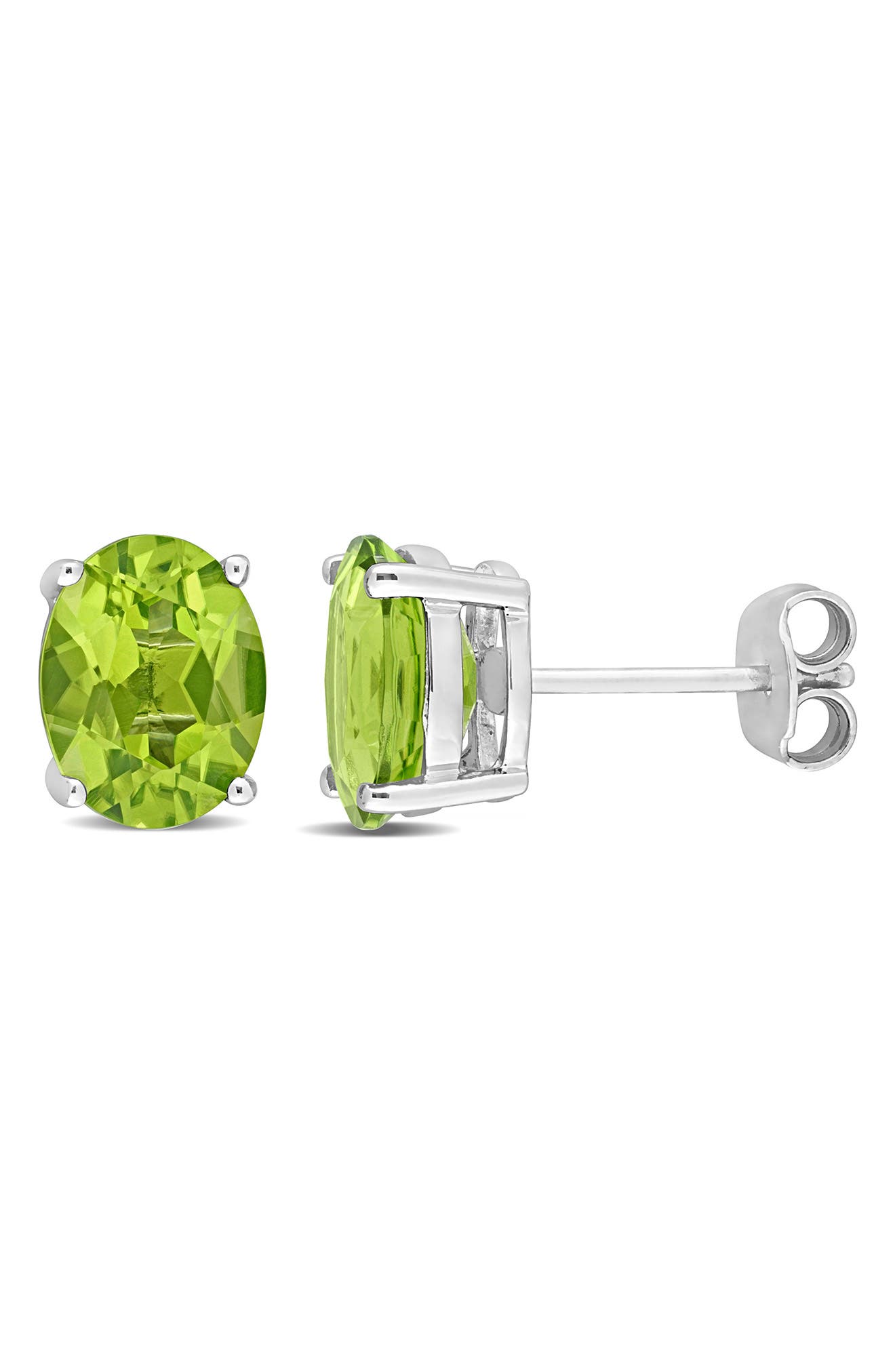 DELMAR Oval Peridot Stud Earrings