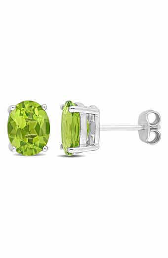 Oval Peridot Stud Earrings