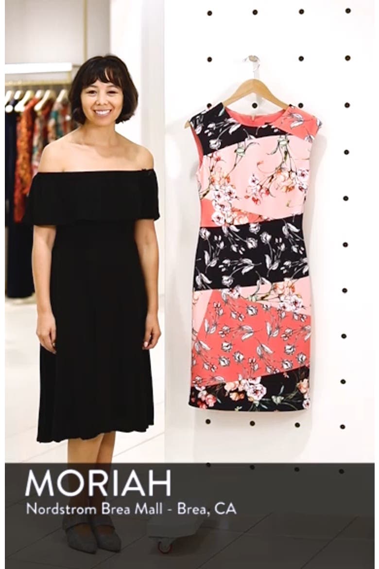 Floral Print Scuba Crepe Sheath Dress video