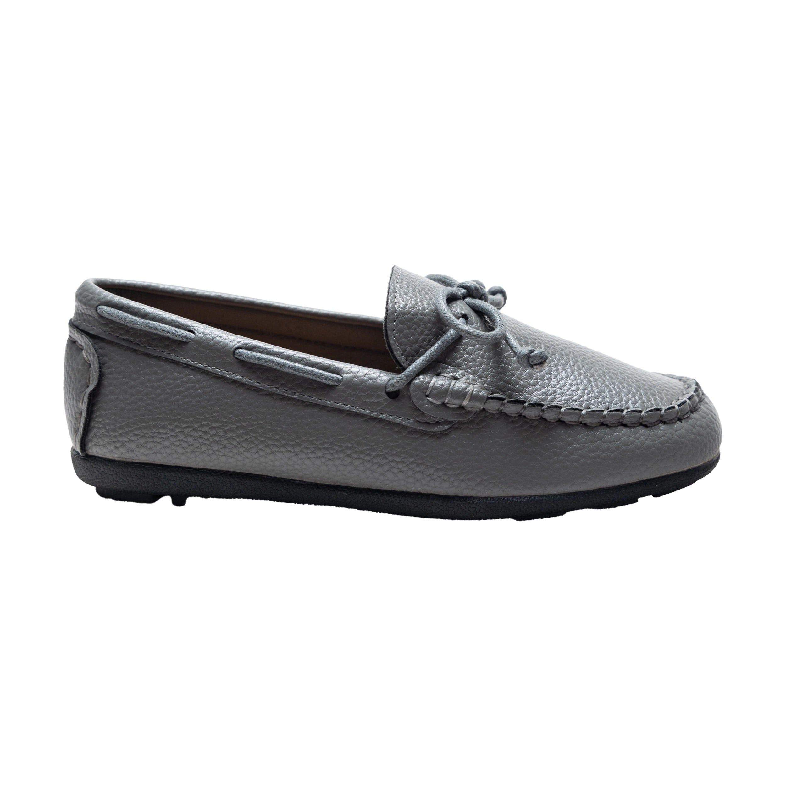Leather Moccasin Loafers, Alternate, color, Gray