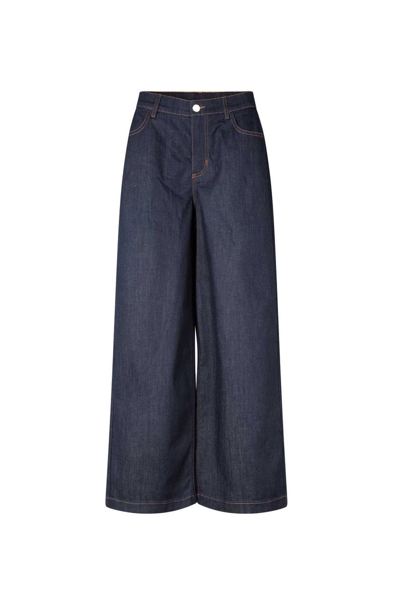 Masai Copenhagen Wide Leg Button Fastening Jeans, Alternate, color, Dark Denim