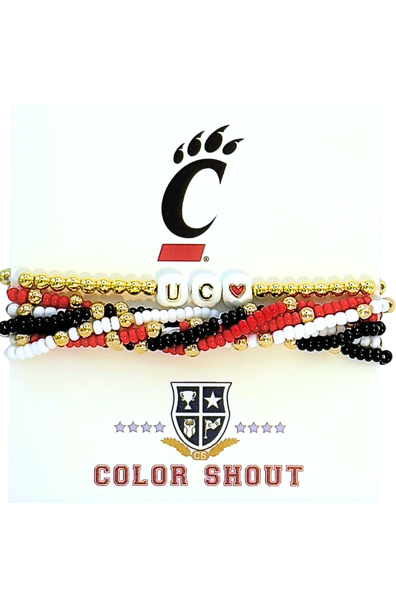 Color Shout Cincinatti Lucky 7 Bracelet Set, Main, color, Yellow Gold