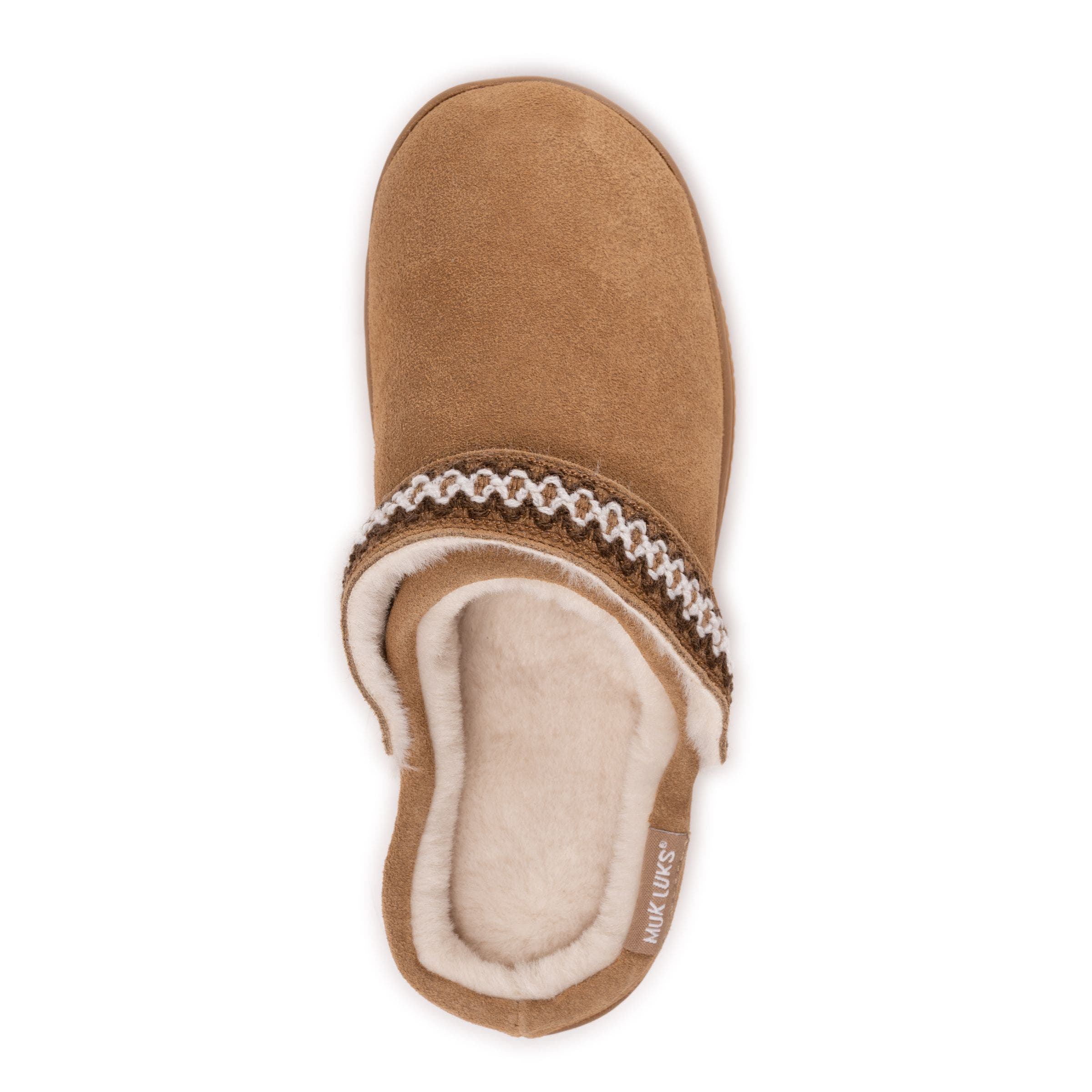 Quianna Luna Genuine Suede Clog Slipper, Alternate, color, Taupe