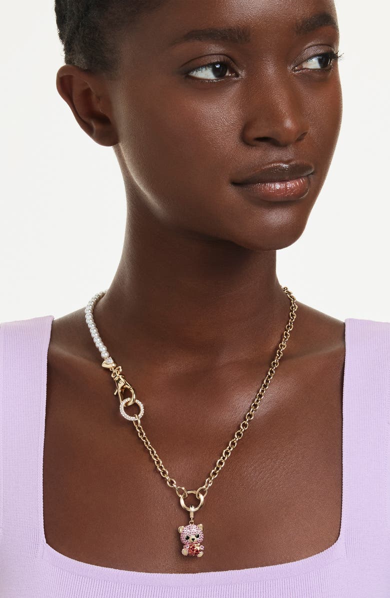 Swarovski Idyllia Charm, Alternate, color, Gold/ Pink