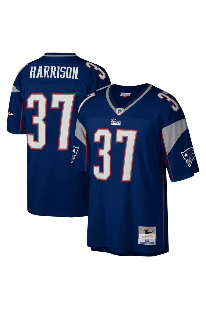 Men's Mitchell & Ness Rodney Harrison Navy New England Patriots Legacy Replica Jersey, Main, color, Navy