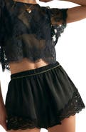 Free People Meet Me in the Middle Lace Trim Tap Shorts