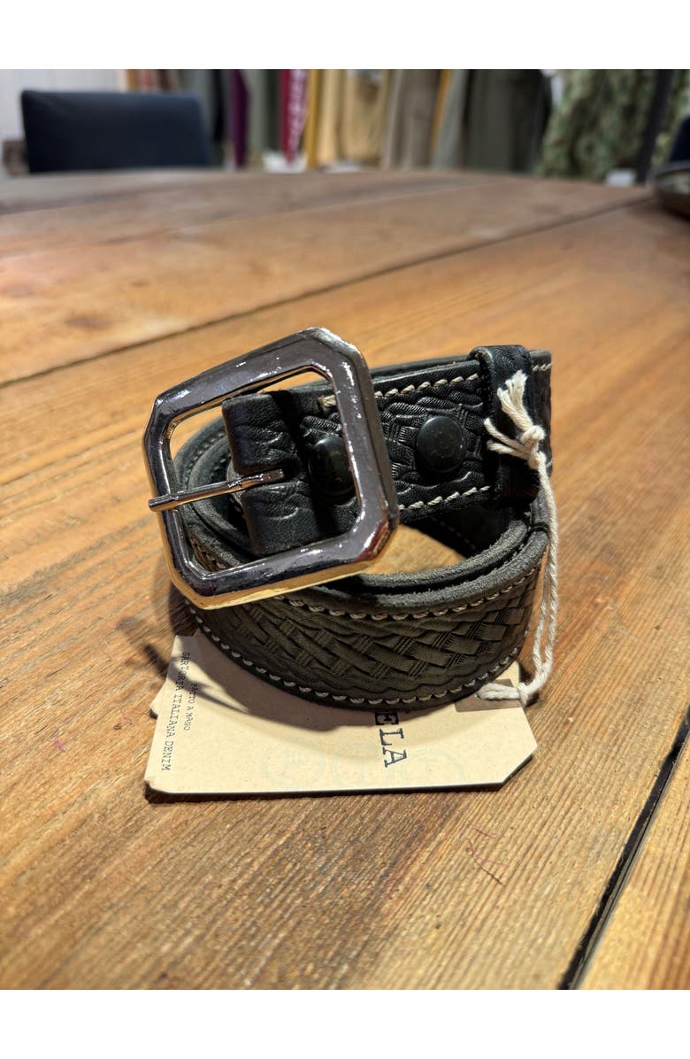 Fortela Vintage Square Buckle Belt, Main, color, Black