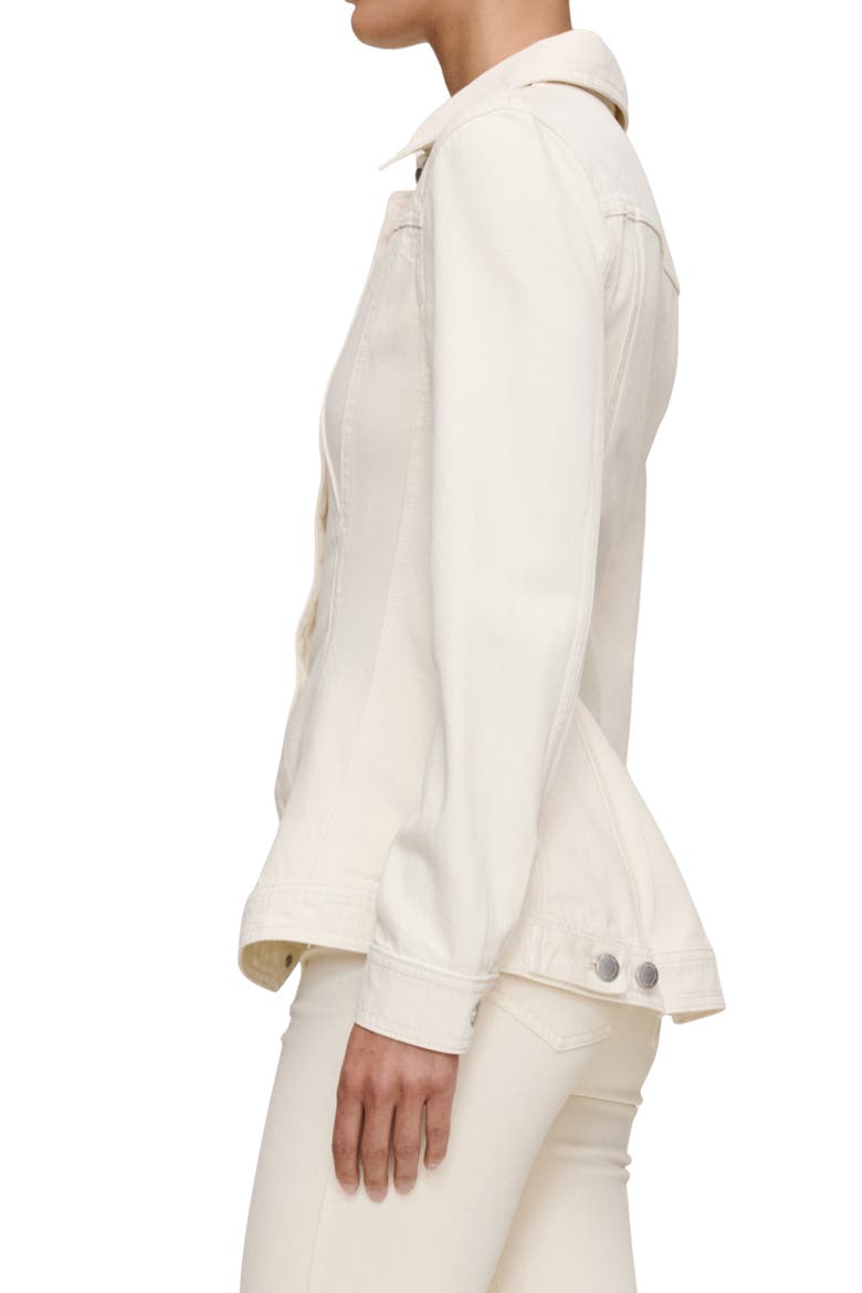 Peplum Denim Jacket, Alternate, color, ECRU