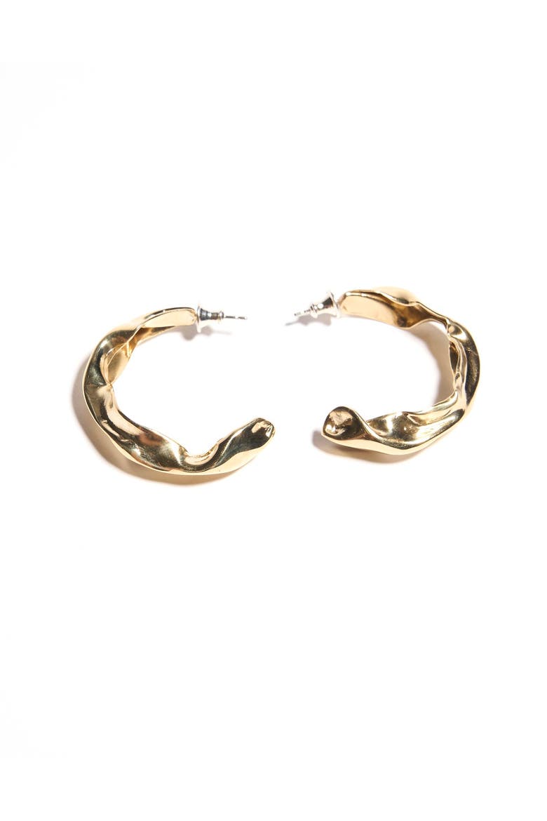 Fender Hoop Earrings, Alternate, color, Brass