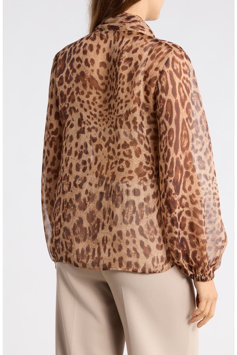 Leopard Print Tie Front Top, Alternate, color, LEOPARD PRINT