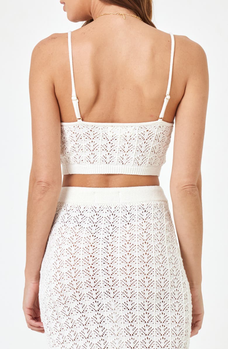 LSPACE Sweet Talk Open Stitch Cover-Up Midi Skirt, Alternate, color, Cream