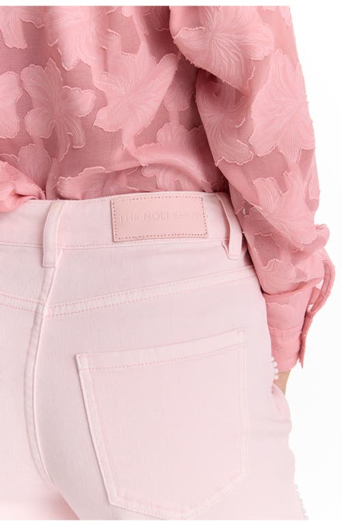 The Noli Shop Kaia Pearl High Rise Jean Petite In Pink