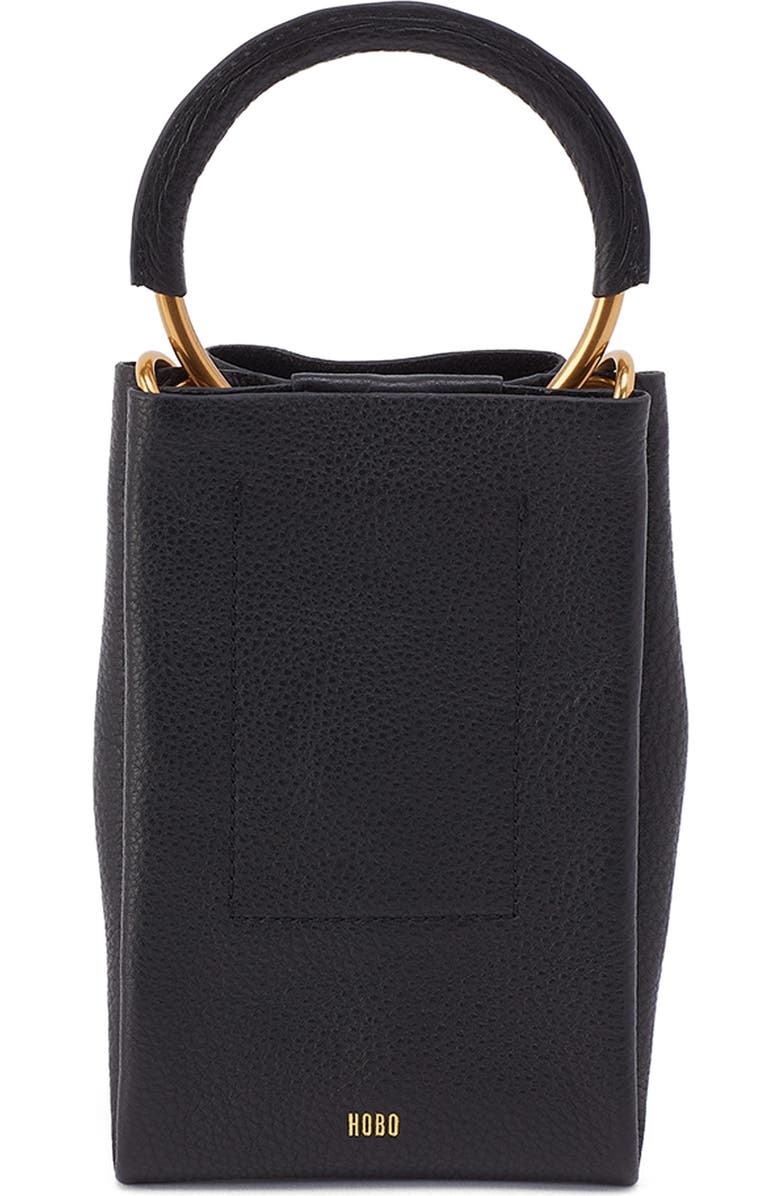 HOBO Eden Leather Phone Crossbody Bag, Alternate, color, Black