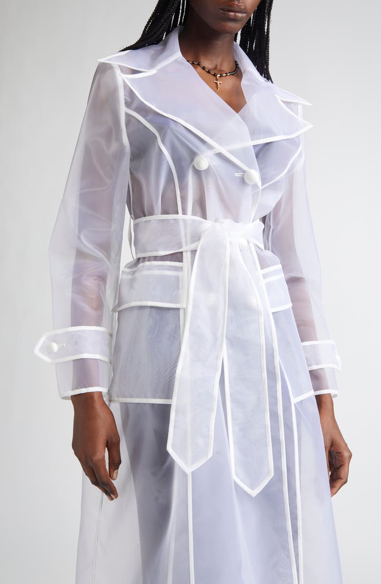 Dolce&Gabbana Technical Organza Trench Coat, Alternate, color, W0800 Bianco Ottico