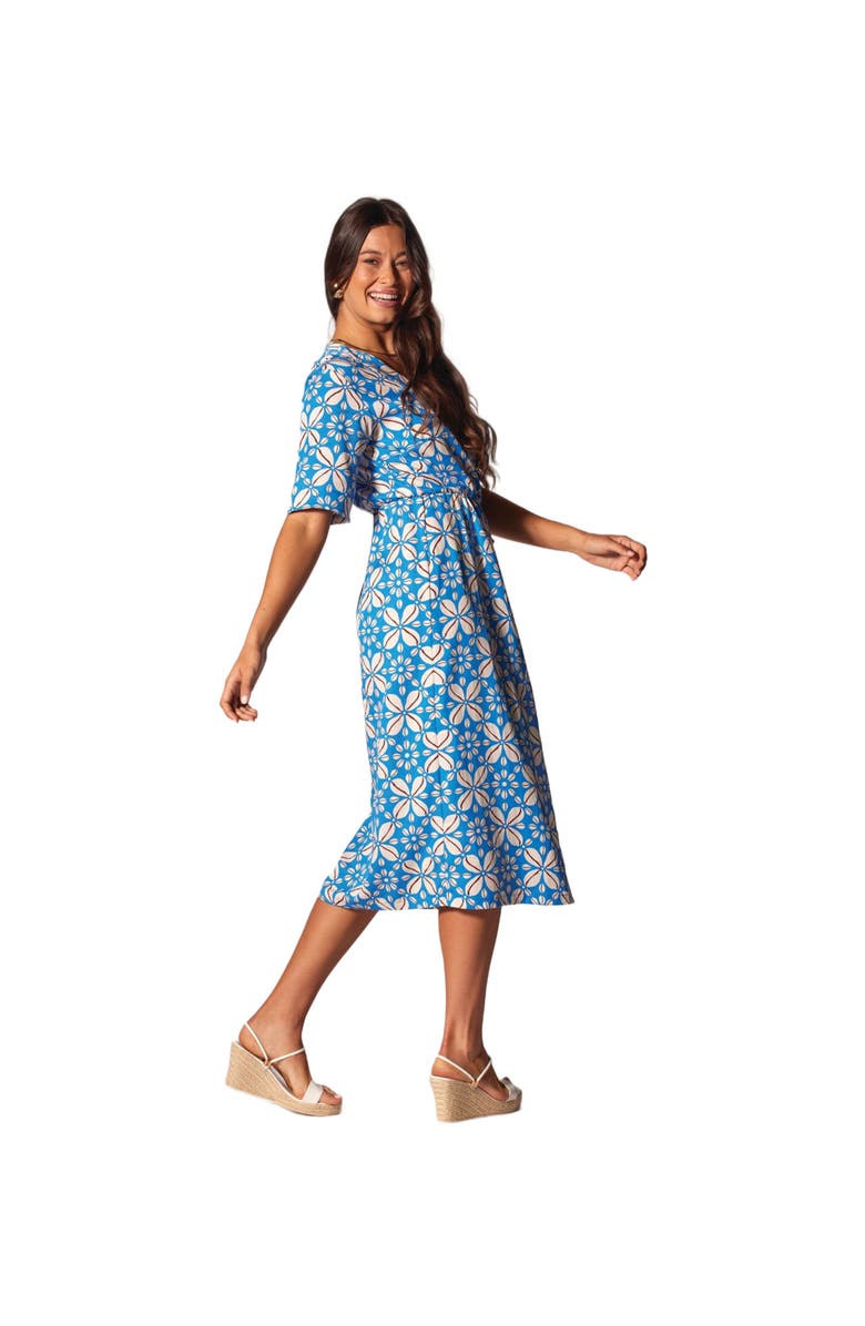 Tori Richard Flowrie Maika Dress, Alternate, color, Harbor
