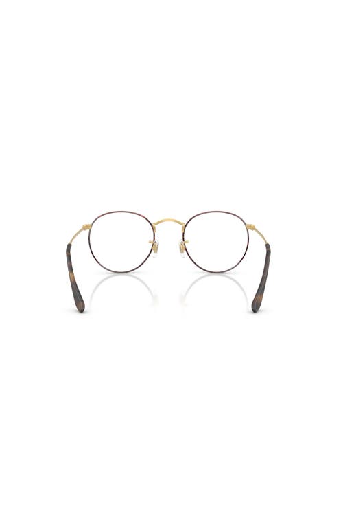 Ray Ban Ray-ban 47mm Round Optical Glasses In Brown