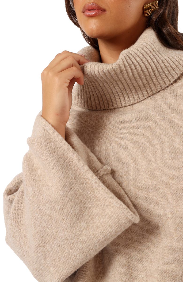Petal & Pup Bindy Oversize Turtleneck Sweater, Alternate, color, Oatmeal