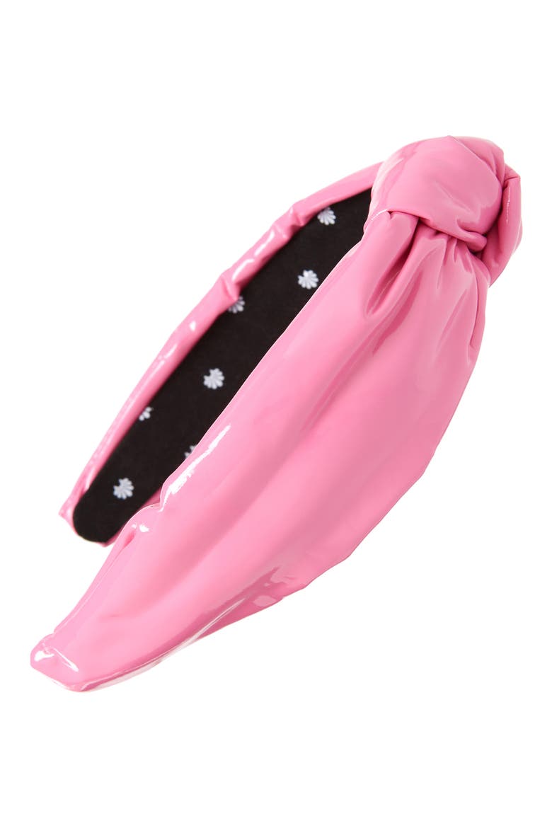 Faux Leather Knotted Headband, Main, color, PINK TAFFY